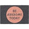 Relaxdays Zerbino Ingresso Casa, 60x40 cm, Tappetino "BE AWESOME TODAY", Tappeto Antiscivolo,Interni & Esterni, Rosa