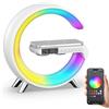 Smiling Shark Intelligente LED Sveglia Luce, Lampada Sveglia Atmosfera con Altoparlante Bluetooth & Ricarica Senza Fili Controllo App Dimmerabile Smart Wake Up Light per Casa Decorazione Regalo