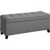 HOMCOM Banco di Archiviazione con 2 Cerniere di Sicurezza Tappo Ribaltabile per Camera Salotto 120x40x48 cm Grigio Scuro | Aosom Italy
