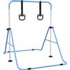 HOMCOM Sbarra Ginnastica Artistica per Bambini ad Altezza Regolabile con 2 Anelli, in Acciaio, 148x105x88-128 cm, Blu | Aosom Italy