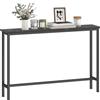 HOMCOM Console Ingresso Stretta con Superficie Effetto Marmo e Telaio in Metallo 100x20x66 cm Nero | Aosom Italy