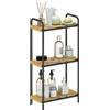 HOMCOM Mensola da Bagno in Bambù con 3 Ripiani Aperti Design a Doghe e Struttura in Acciaio 41,5x21,5x77,5 cm Naturale | Aosom Italy