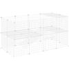 PawHut Recinto per Animali Domestici Piccoli con 36 Pannelli di Metallo Modulabili con Porta, Bianco | Aosom Italy