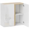 HOMCOM Buffet a alta brillantezza, mobile da archiviazione con 2 porte a chiusura ammortizzata e ripiano regolabile, 80x40x80cm, bianco | Aosom Italy
