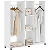 HOMCOM Armadio guardaroba mobile con 6 ruote 120 x 40 x 128 cm in legno bianco | Aosom Italy