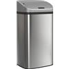 HOMCOM Pattumiera con Sensore da 48L a Chiusura Morbida, Superficie Anti-impronte, in Acciaio Inox, Argento | Aosom Italy
