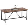 HOMCOM Tavolo da Pranzo Rettangolare per 6-8 Persone Stile Industriale con Gambe di Metallo 180x80x75,5 cm Marrone Rustico | Aosom Italy