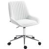 HOMCOM Mobiletto da ufficio su ruote in legno con 5 cassetti, maniglie incassate, 50 x 40 x 74,5 cm, bianco | Aosom Italy