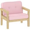 AIYAPLAY Poltrona per Bambini con Tessuto Morbido di Velluto e Struttura in Legno Seduta e Schienale Imbottiti 46,5x44x45 cm Rosa | Aosom Italy
