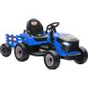 AIYAPLAY Trattore Elettrico per Bambini con Rimorchio Estraibile Batteria 12V Velocità 3-5 km/h, Telecomando 2,4G Blu | Aosom Italy