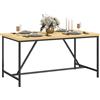 HOMCOM Tavolo da pranzo per 6 persone, mobile versatile, piano effetto legno e gambe in acciaio nero con piedini regolabili