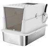 PawHut Lettiera per gatti chiusa in acciaio inossidabile, 60,2 x 40,2 x 43,7 cm, grigio chiaro | Aosom Italy