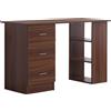 HOMCOM Tavolo da Scrivania Informativo Multi-Funzione 3 cassetti 2 ripiani dim. 120L x 49P x 72H cm MDF Effetto Noce