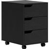 HOMCOM Mobile portaoggetti per ufficio su ruote, 3 cassetti, 40x50x57,5cm, nero | Aosom Italy