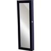 HOMCOM Armadio a Gioielli Multi-rangements con Design Contemporaneo da Parete con Specchio 37L x 10l x 112H cm Nero