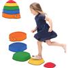 AIYAPLAY Set di Pietre di Equilibrio per Bambini Impilabili di 5 Pezzi Antiscivolo per Interni ed Esterni Multicolore | Aosom Italy