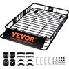 VEVOR Cestello Portabagagli da Tetto Auto SUV Camion in Acciaio Q195 Capacità Massima da 90,7 kg 163 x 99 x 15,2 cm per Campeggio Viaggio Escursione, Cestino Portapacchi da Tetto per Auto Regolabile