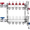 VEVOR Collettore di Riscaldamento Radiante a 5 Rami, Collettore per Tubi PEX da 12,7 mm in Acciaio Inossidabile PEX, con Adattatori da 12,7 mm, per Pavimento Radiante Idronico, Kit Collettore PEX