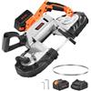 VEVOR Troncatrice a Nastro Portatile 20 V Troncatrice a Nastro Compatta da 360 W Taglio Profondo 127 mm con Motore Senza Spazzole, Batteria da 4,0 Ah Velocità Variabile da 0 a 120 m/min