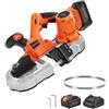 VEVOR Troncatrice a Nastro Portatile 20 V Troncatrice a Nastro Compatta da 360 W Taglio Profondo 65 mm con Motore Senza Spazzole, Batteria da 4,0 Ah Velocità Variabile da 0 a 192 m/min