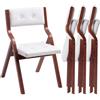 VEVOR Sedie Pieghevoli in Legno con Cuscino, Set da 4, Sedia Pieghevole Portatile con Struttura in Legno, per Cucina, Ufficio, Matrimonio, Festa, Sala da Pranzo, Montaggio Facile, Bianco