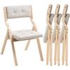 VEVOR Sedie Pieghevoli Legno con Cuscino Set 4 Sedia Pieghevole Portatile Beige