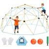 VEVOR Struttura da Arrampicata Geometrica con Cupola da Arrampicata e Rete (305 cm), Capacità di Carico 453 kg, Attrezzatura da Arrampicata per Bambini dai 3 ai 10 Anni, Parco Giochi, Blu Giallo