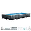 Intex 26378NP - Piscina Fuori Terra Ultra XTR Frame Rettangolare, Pompa Filtro 10000 L/h, Scaletta, Telo Base e Copertura, Kit Pulizia Deluxe e Set Volley, 54368L, Acciaio e PVC, Grigio, 975x488x132cm