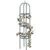 RAM ONLINE Ram®, grande obelisco da giardino in metallo verde da 2 m, robusta gabbia tubolare per rose, piante rampicanti, struttura di supporto, decorazione da giardino