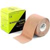 KALAHARI 4 wellness KALAHARI Nastro Kinesiologico Professionale più E-Book Applicazioni in Italiano - Synthetic Kinesiology Tape per una migliore Aderenza e Impermeabilità ad Acqua e Sudore - (5cm x 5m) (CARNE)