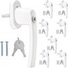 kwmobile 8x Maniglie per Finestre in Alluminio con Chiavi - Maniglia con Serratura Perno 35mm - Chiusura di Sicurezza Bambini con Chiave - Bianco RAL 9016