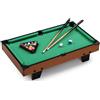 TrAdE Shop Traesio CARAMBOLA BILIARDO DA TAVOLO IN LEGNO CON PIEDI 15 PALLE E 2 STECCHE 65X37X15CM