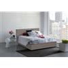 Talamo Italia Letto Contenitore Matrimoniale Anna, Made in Italy, Letto con Rivestimento in Ecopelle, Apertura Frontale, Adatto per Materasso cm 160x200, Tortora