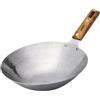 perfk Wok Padella Stir Fry Pan Antiaderente Maniglia antiscottatura Cucina Appesa Stoccaggio Piastra Multiuso in Acciaio Inossidabile Wok Cinese, 30 Cm
