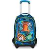 SJ GANG STYLE JAM GANG Trolley Scuola Jack 3 Ruote Air Tiger, Blu, 3 in 1, Zaino Triplo Uso con Carrello Sganciabile, 33 L, Zaino Scuola Elementare, Zaino Bambino