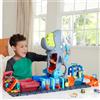 Hot wheels - mega squalo autolavaggio, pista con rullo di schiuma e cancelli mobili, funzione cambia colore e macchinina color reveal inclusa