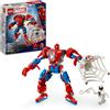 LEGO SUPER HEROES, Lego Lego marvel 76308 mech di spider-man contro anti-venom, action figure giocattolo snodabile con 2 minifigure, giochi bambini 6+