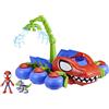 SPIDEY AND HIS AMAZING FRIENDS Spidey, Véhicule Dino 2 en 1, Voiture tout-terrain avec figurines incluses, des 3 ans