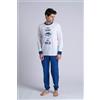 LOV IT Pigiama Uomo Manica Lunga Pantalone Lungo BIANCO / M - BIANCO
