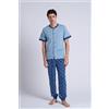 KIWEAR Pigiama Uomo Aperto Mezza Manica Pantalone Lungo AVIO / 56 - AVIO