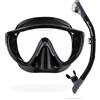 CRESSI Tino & Scilla Black/Graphite - Combo Set Snorkeling Maschera Tino e Snorkel Scilla, Nero/Grafite, Taglia Unica, Adulti