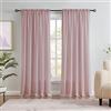 Melodieux Tende semi-velate rosa polverose lunghe 248 cm per camera da letto e soggiorno, in cotone naturale, con tasca per asta, tende velate, 132 x 248 cm (2 pannelli)