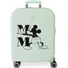 Disney Valigia da cabina Disney Mickey Happiness verde 40x55x20 cm ABS rigido Chiusura TSA integrata 37L 3,22 kg 4 doppie ruote Bagaglio a mano