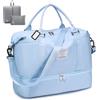 BAGROUPS Borsone da Viaggio 45x36x20 Easyjet 32L Pieghevole Bagaglio a Mano Impermeabile Borsone Palestra Sportiva con Scomparto per Scarpe Borsa da il Fine Settimana Donna Uomo per Lavoro Blu