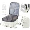 WEPOET Zaino Sottovuoto Viaggio Ryanair 40x30x20 Zaino da Viaggio Aereo Bagaglio a Mano con Sottovuoto Zaini Easyjet 45x36x20 Vacuum Backpack con Porta Scarpe(Beige)