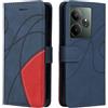 RankOne Custodia A Portafoglio per Realme GT 7 Pro (6.78 Inches), Custodia Magnetica in Pelle Nero
