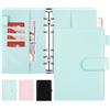 Onlyesh Raccoglitore Documenti A6, 6 Anelli Portadocumenti in Pelle PU, Budget Binder con Fibbia a Scatto Unica, per Fogli di Bilancio A6, Tasche per Raccoglitori e Contanti (Blu)