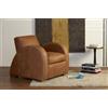 PIB Poltrona club in pelle cammello, stile scandinavo, 92x79x79 cm, design Art Deco e comfort