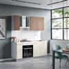 DEGHI Cucina lineare 180 cm reversibile bianco e cashmere top 40 mm bianco effetto marmo con anta lavastoviglie - Domy