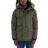 Giosal Parka Uomo Cappuccio Pelliccia Giubbotto Trapuntato Tinta Unita Verde (Verde, S)